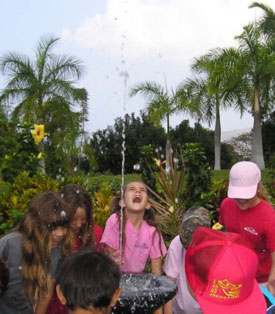 Mr. Sabo's class at the Black Hole Fountain.