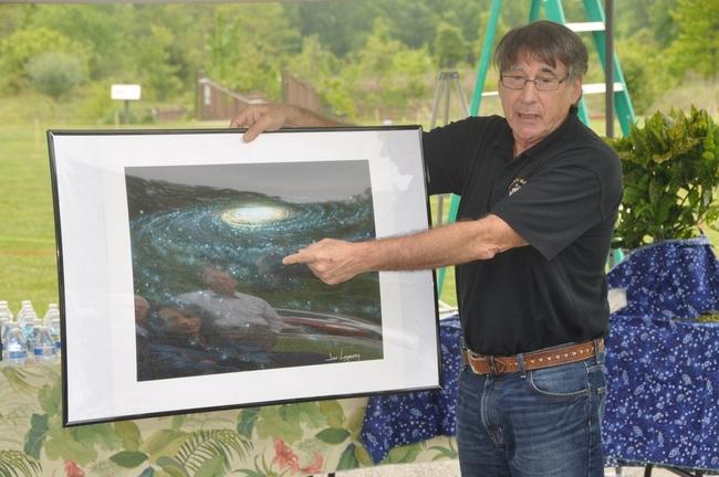 Astronomical artist Jon Lomberg explains the intricacies of the Milky Way Galaxy during a presentation at the Big Oak Park in Smyrna. — DAVID PAULK PHOTO